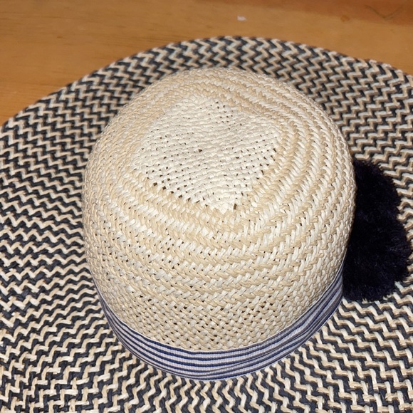 Anna & Ava Navy,cream & white Derby hat. With poms main image 7